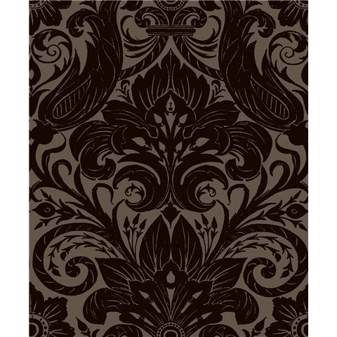 Laurence Llewelyn-Bowen Off the Wall Damask Sauvage Flock Wallpaper LB25168