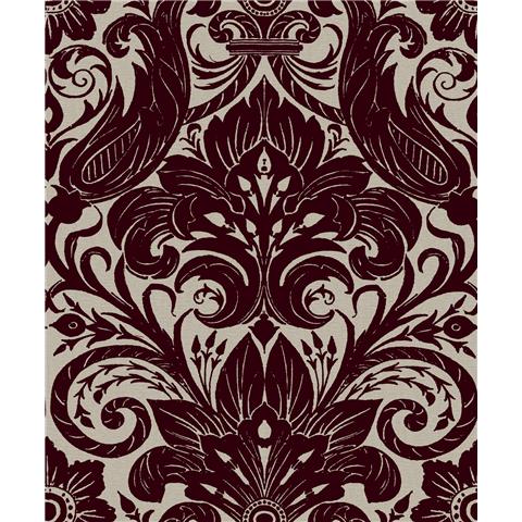 Laurence Llewelyn-Bowen Off the Wall Damask Sauvage Flock Wallpaper LB25170