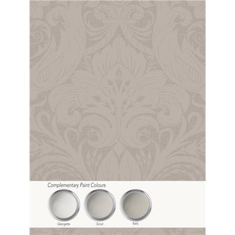 Laurence Llewelyn-Bowen Off the Wall Damask Sauvage Flock Wallpaper LB25171