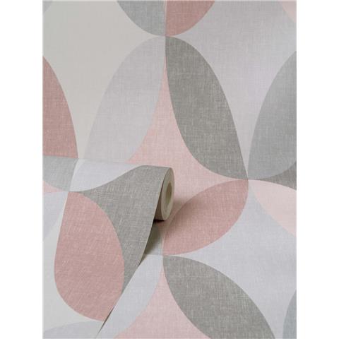 Crown Kirby geo oval wallpaper M1638 Pink