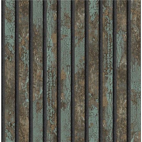 Crown Luxe Carbon Oxidize Slat Wallpaper M1750 Teal