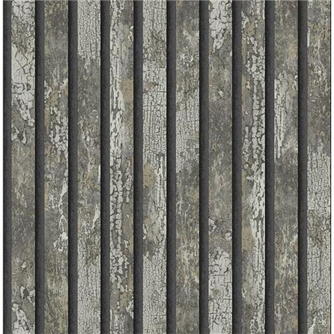 Crown Luxe Carbon Oxidize Slat Wallpaper M1751 Grey