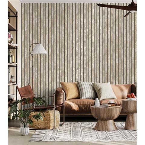 Crown Luxe Carbon Oxidize Slat Wallpaper M1752 Natural