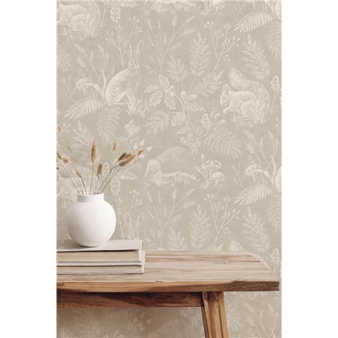 Crown Ashdown Archive Wallpaper Woodland Toile M1800