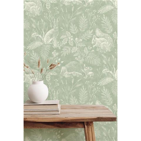 Crown Ashdown Archive Wallpaper Woodland Toile M1801