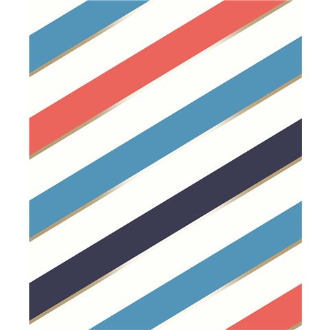 Ugepa Pop Wallpaper Carnival Stripe M47010 Blue/Red p22