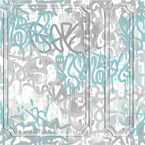 Ugepa Pop Wallpaper Graffiti Panel M47909 Blue/Grey p40