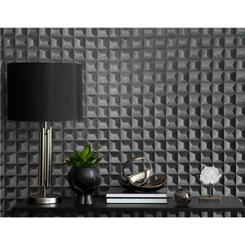 Vymura Romero 3D Effect Wallpaper M95682 Charcoal