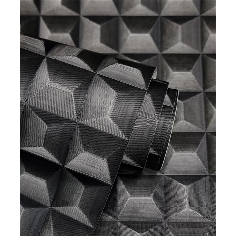 Vymura Romero 3D Effect Wallpaper M95682 Charcoal