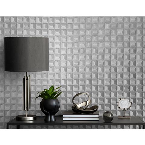 Vymura Romero 3D Effect Wallpaper M95684 Grey