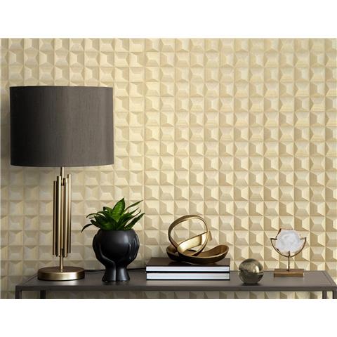 Vymura Romero 3D Effect Wallpaper M95685 Gold