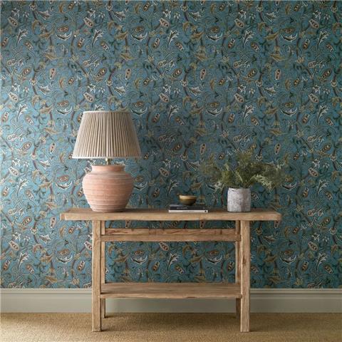 Morris & Co Wallpaper Scrolling Tulip 217565 Woad/Thyme
