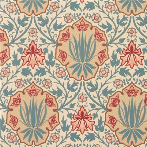 Morris & Co Wallpaper Iris+Rose 217566 Indigo/Crimson