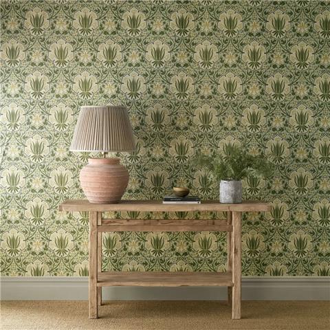 Morris & Co Wallpaper Iris+Rose 217567 Bayleaf/Weld