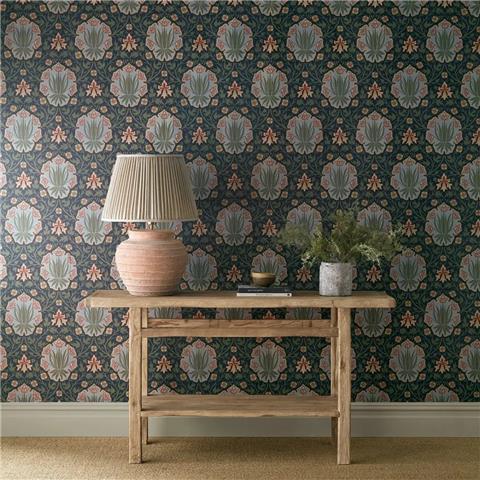 Morris & Co Wallpaper Iris+Rose 217568 Indigo/Thyme 217568