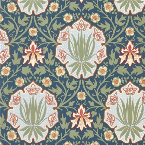 Morris & Co Wallpaper Iris+Rose 217568 Indigo/Thyme 217568