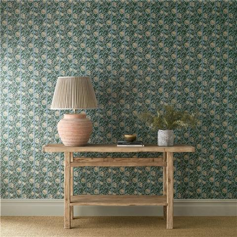 Morris & Co Wallpaper Peony Trellis 217569 Soft Blue/Nettle
