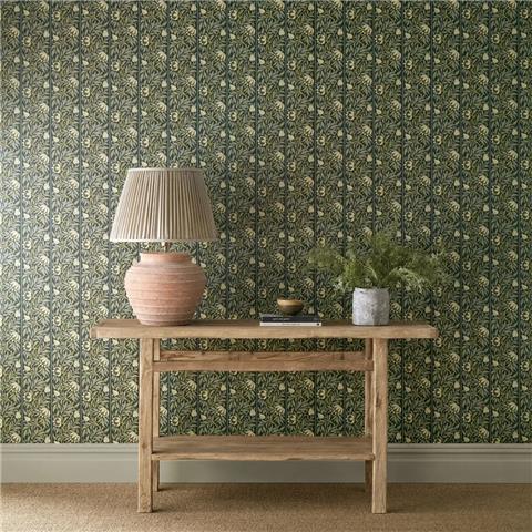 Morris & Co Wallpaper Peony Trellis 217571 Bayleaf/Slate