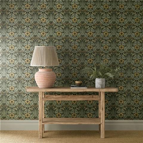 Morris & Co Wallpaper Woodbell+Anemone 217575 Bayleaf/Manilla