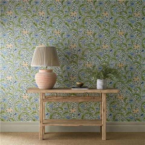 Morris & Co Wallpaper Wild Tulip+Vine 217577 Nettle/Woad