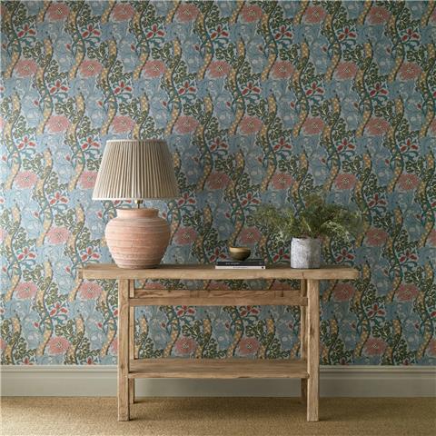 Morris & Co Wallpaper Cornflower 217582 Rose/Woad