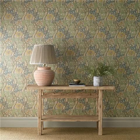 Morris & Co Wallpaper Cornflower 217583 Lemon/Sage