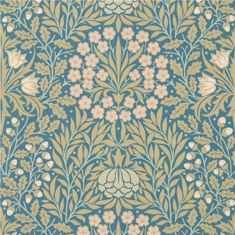 Morris & Co Wallpaper Daisy+Oak 217584 Powder Blue/Blush