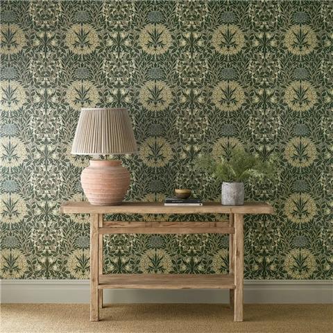 Morris & Co Wallpaper Daisy+Oak 217585 Sage/Forest