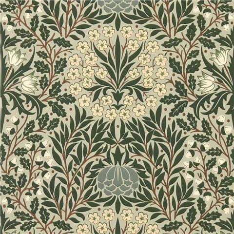 Morris & Co Wallpaper Daisy+Oak 217585 Sage/Forest