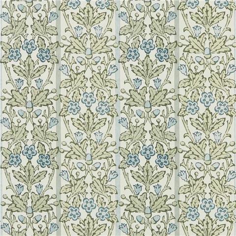 Morris & Co Wallpaper Oak+Blossom 217590 Thyme/Woad