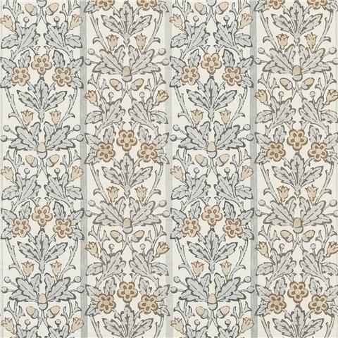 Morris & Co Wallpaper Oak+Blossom 217591 Mineral Blue/Linen