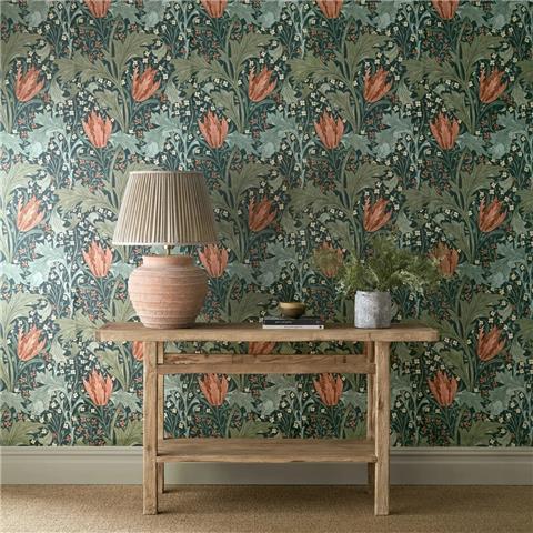 Morris & Co Wallpaper Lent Lily 217595 Indigo/Madder