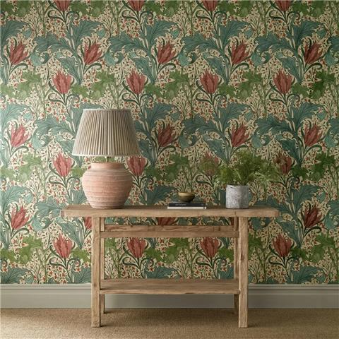 Morris & Co Wallpaper Lent Lily 217596 Plum/Bayleaf
