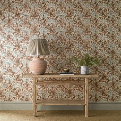 Morris & Co Wallpaper Persian Tulip 217598 Umber/Mineral Blue