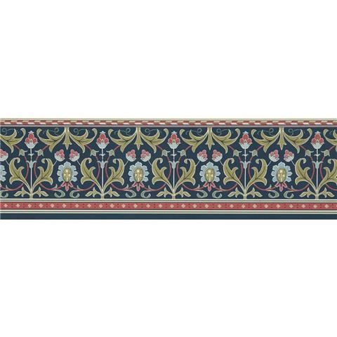 Morris & Co Wallpaper Border Ornamental Frieze 217613 Indigo/Thyme
