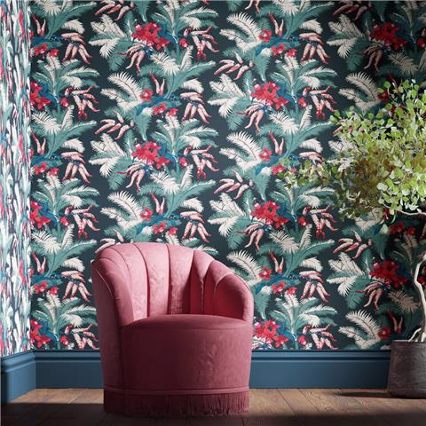 Sanderson Archive III Wallpaper Palmetto 510033 Black Cherry