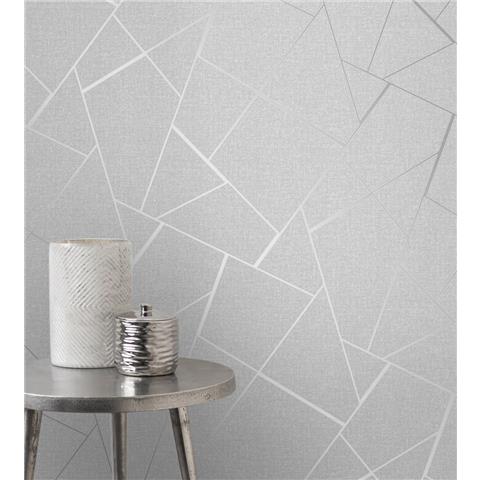 Fine Decor Quartz Fractal geometric wallpaper FD42280 Silver