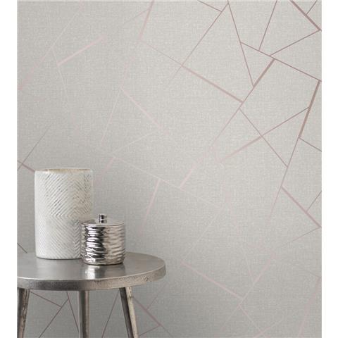 Fine Decor Quartz Fractal geometric wallpaper FD42282 rose gold