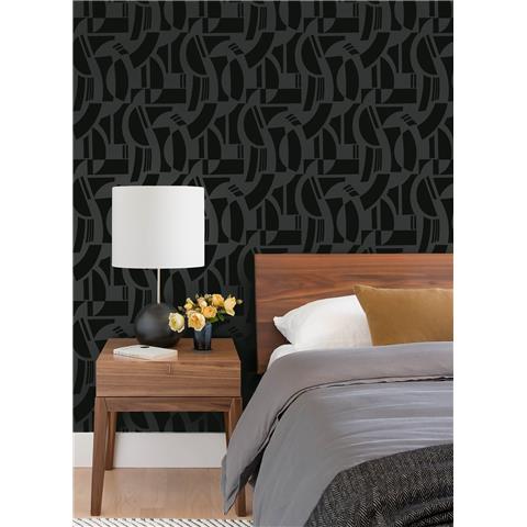 Scott Living 3 Carter Geometric Flock Wallpaper SP87379
