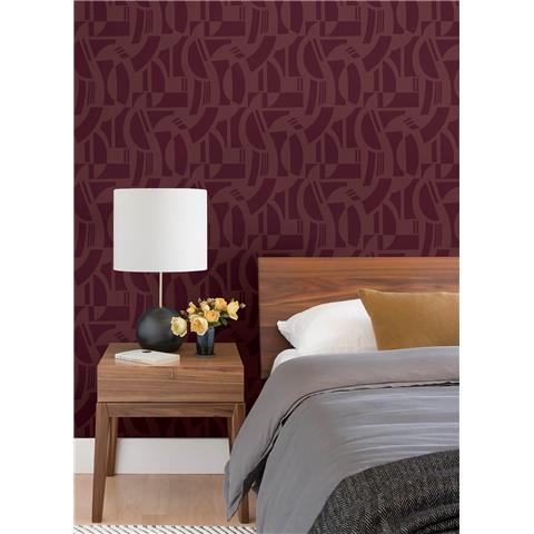Scott Living 3 Carter Geometric Flock Wallpaper SP87380
