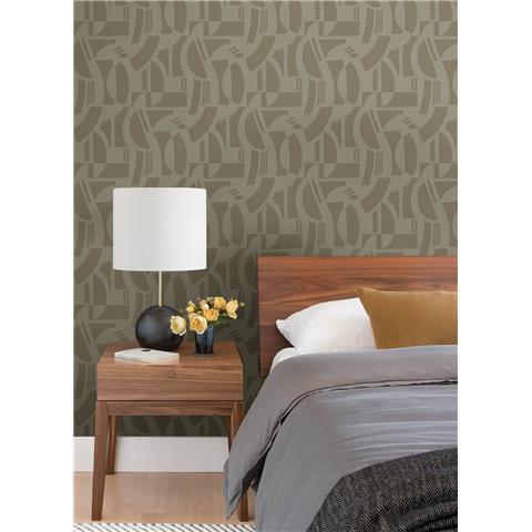 Scott Living 3 Carter Geometric Flock Wallpaper SP87383