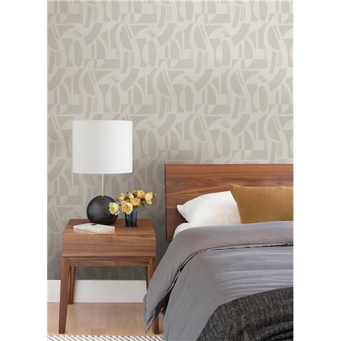 Scott Living 3 Carter Geometric Flock Wallpaper SP87384