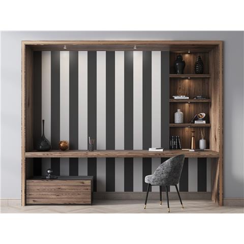 Style Sisters Wide Stripe Wallpaper SS21235 Black