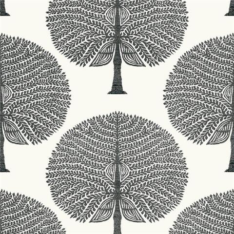 THIBAUT Ceylon Mulberry Tree WALLPAPER T10602 Black/White
