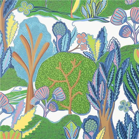 Thibaut Wanderlust Albero Wallpaper T45009 Green/Blue