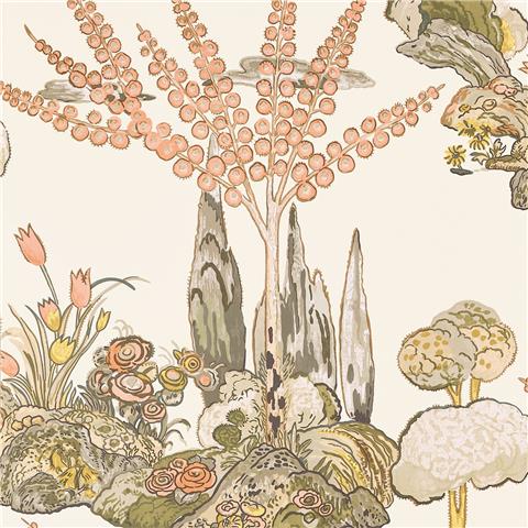 Thibaut Wanderlust Orleans Wallpaper T45026 Apricot/Ginger