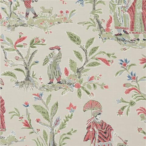 THIBAUT Chestnut Hill Royale Toile WALLPAPER T72577 Red