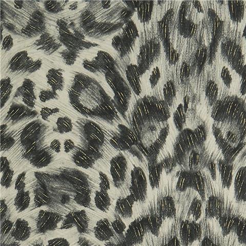Emma J Shipley Wilderie Wallpaper Felis W0115-02 Charcoal/Gold