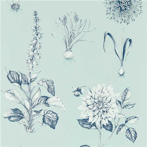 Clarke & Clarke Secret Garden Wallpaper Roseraie W0197/04 Seaglass