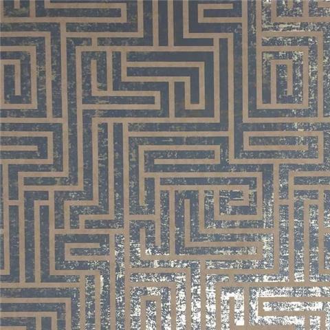 York Mid Century Wallpaper-A-Maze Y6220205 navy